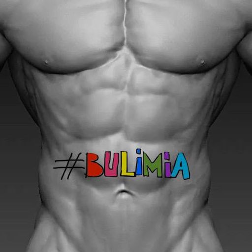 Эскиз на 3D модели: разноцветная надпись «#BULIMIA»